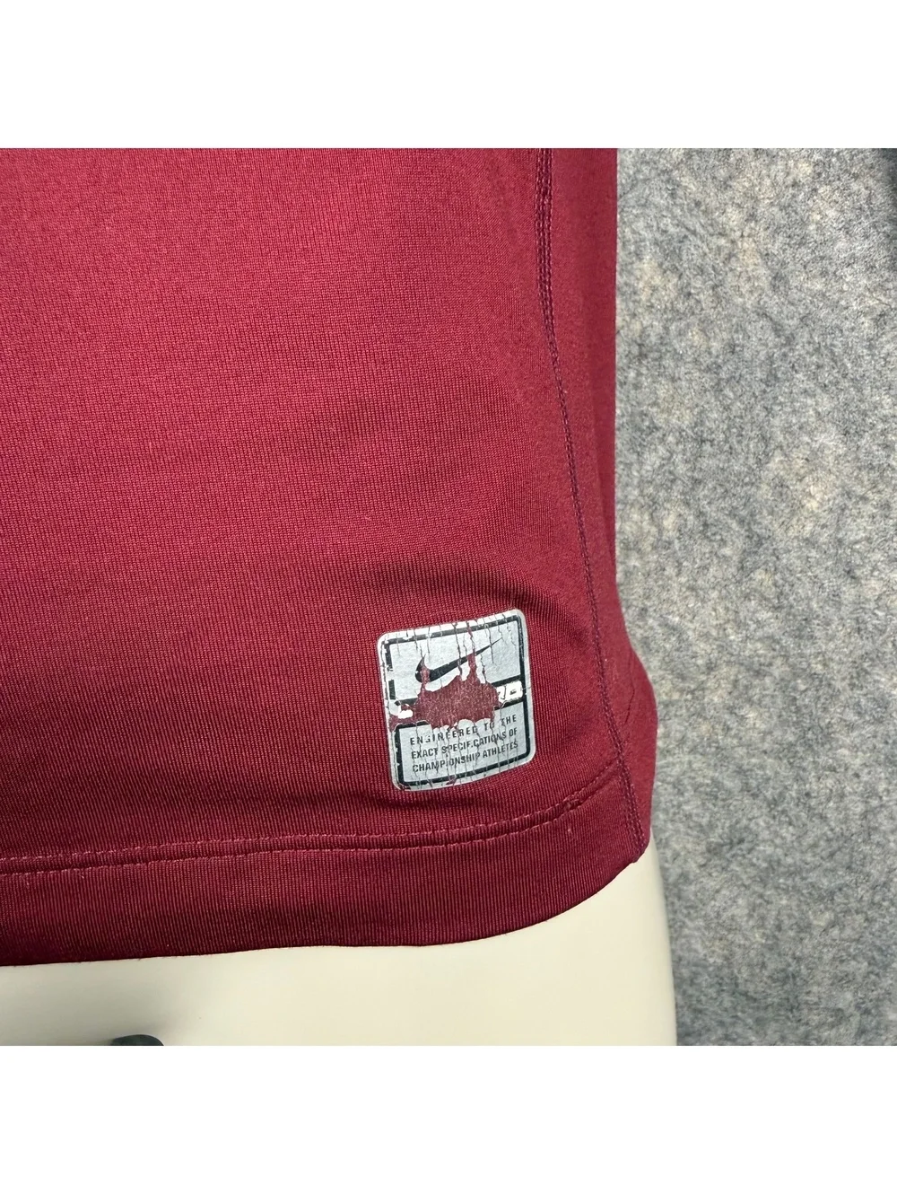 Nike Pro Compression Long Sleeve Mock Neck Shirt Burgundy Gray Men Small 202